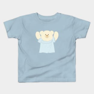 Cute teddy bear in blue dress Kids T-Shirt